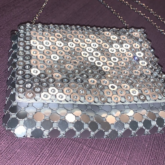 Beautiful Sparkly Silver Rhinestone Clutch Purse Shoulder Bag NWOT - Picture 5 of 10